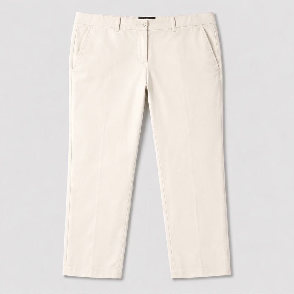J Jill Classic Straight Crop Pants in White